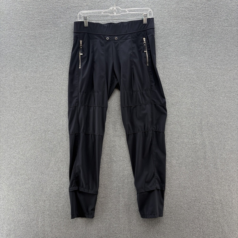 Raffaello Rossi Pants Womens 6 Navy Candy Jogger Elastic Waist Ankle Crop